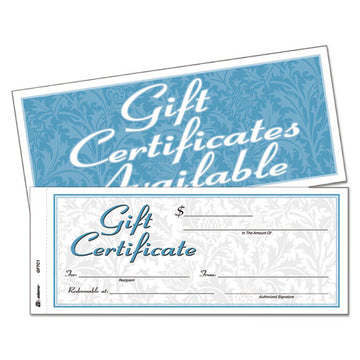 Adams® Gift Certificates With Envelopes, 8 X 3.4, White-canary, 25-book freeshipping - TVN Wholesale